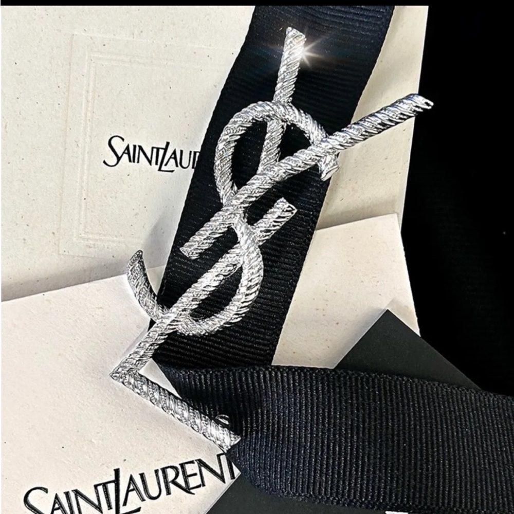 Authentic YSL Silver Brooch - Picture 9 of 14